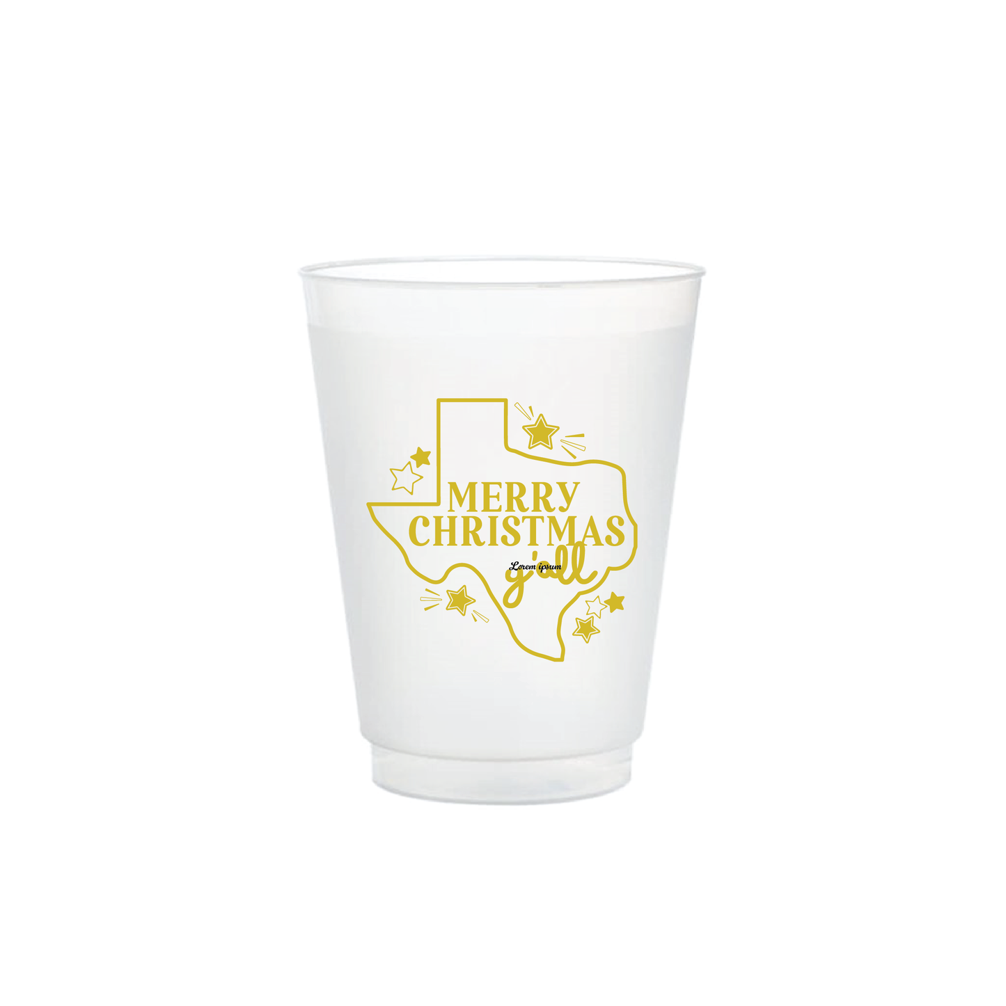 Feliz Texas Christmas Cups - Set of 8