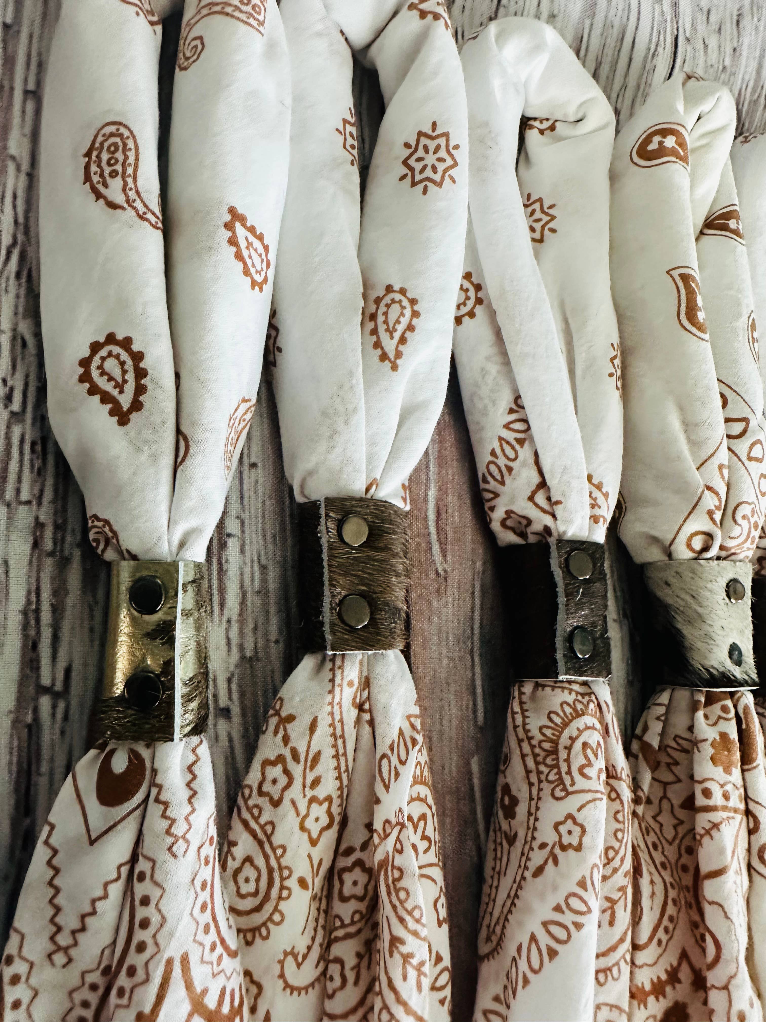 Vintage White Hand Dyed Bandanas