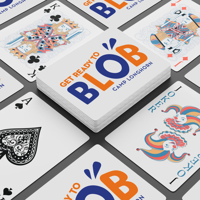 Camp Longhorn 'Get Ready to Blob' Poker Playing Cards — Custom Camp Logo Deck
