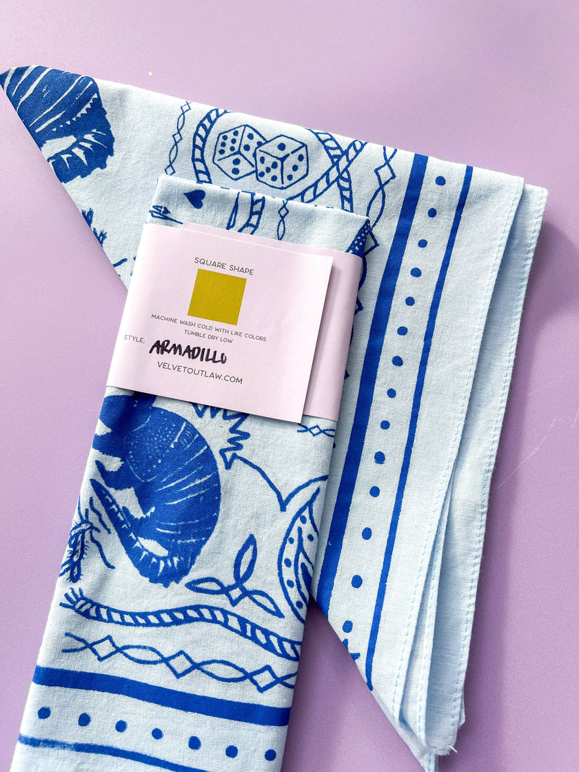 Armadillo Cotton Bandana - Multiple Colors