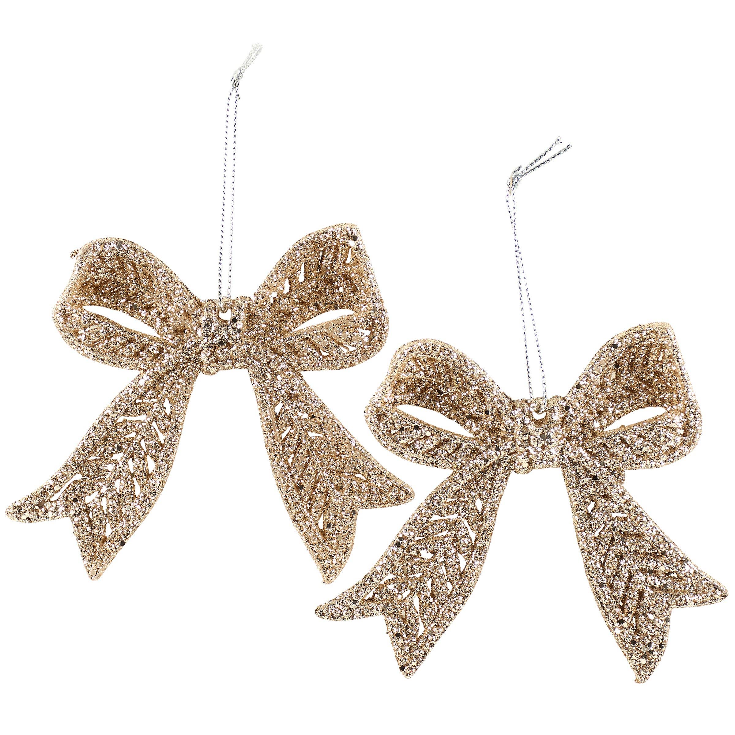 Champagne Bows Ornament Set