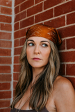 Texas Longhorn Outline Silk Twill Scarf | Burnt Orange 20