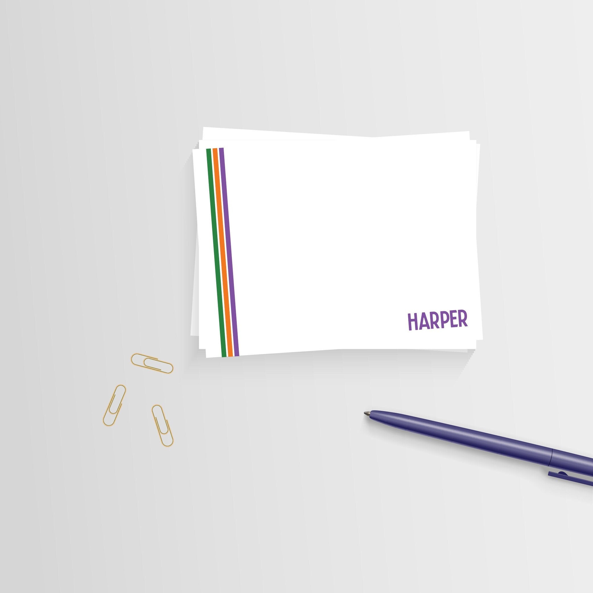 Personalized Camp Stationery - Camp Waldemar Stripes