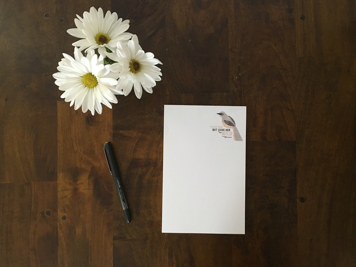 Notepad - Mockingbird, Cute Gift for Her, Personalized Notepad, Mockingbird Art, Custom Stationery, Hand Drawn Art