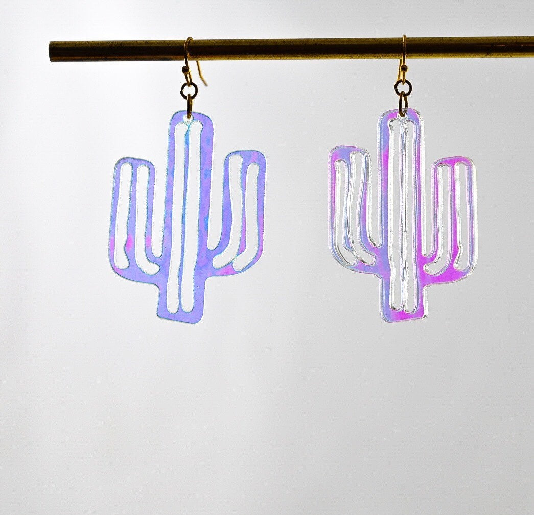 Iridescent Cactus Earrings