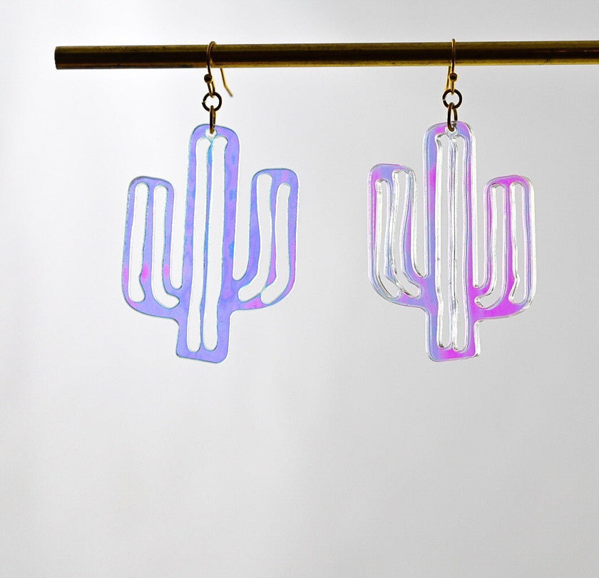 Iridescent Cactus Earrings