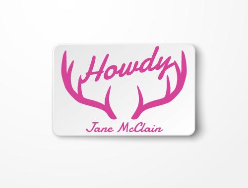 Personalized Howdy Antler Notecards
