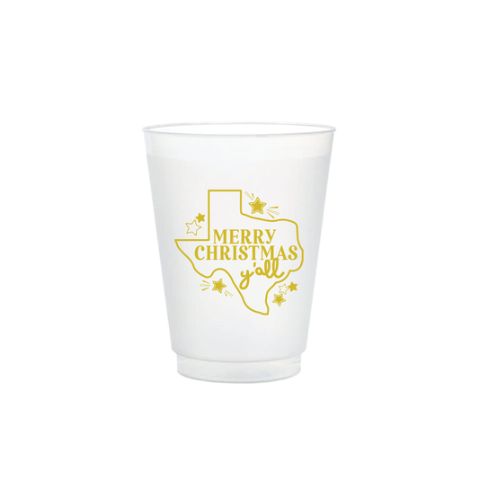 Texas Christmas Cups - Set of 8