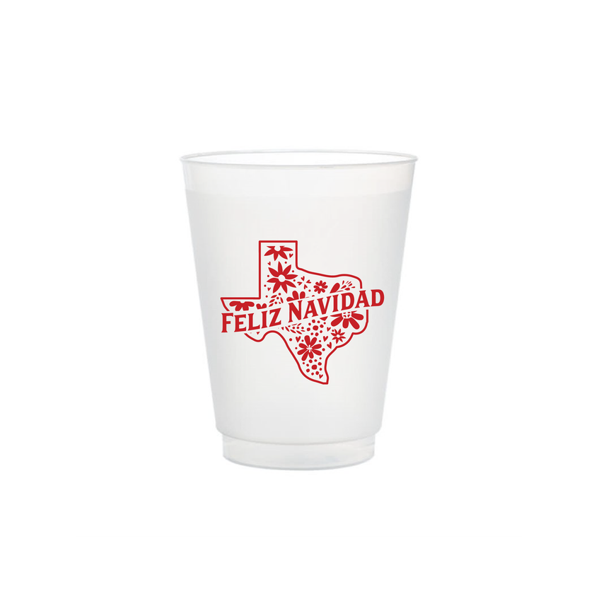 Feliz Texas Christmas Cups - Set of 8