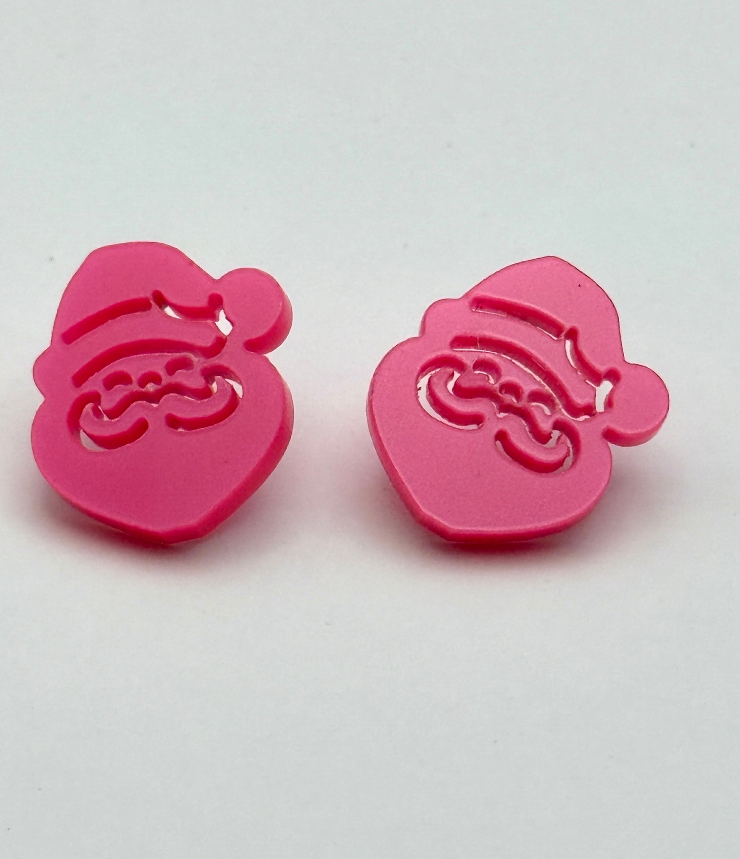 Pink Santa Studs