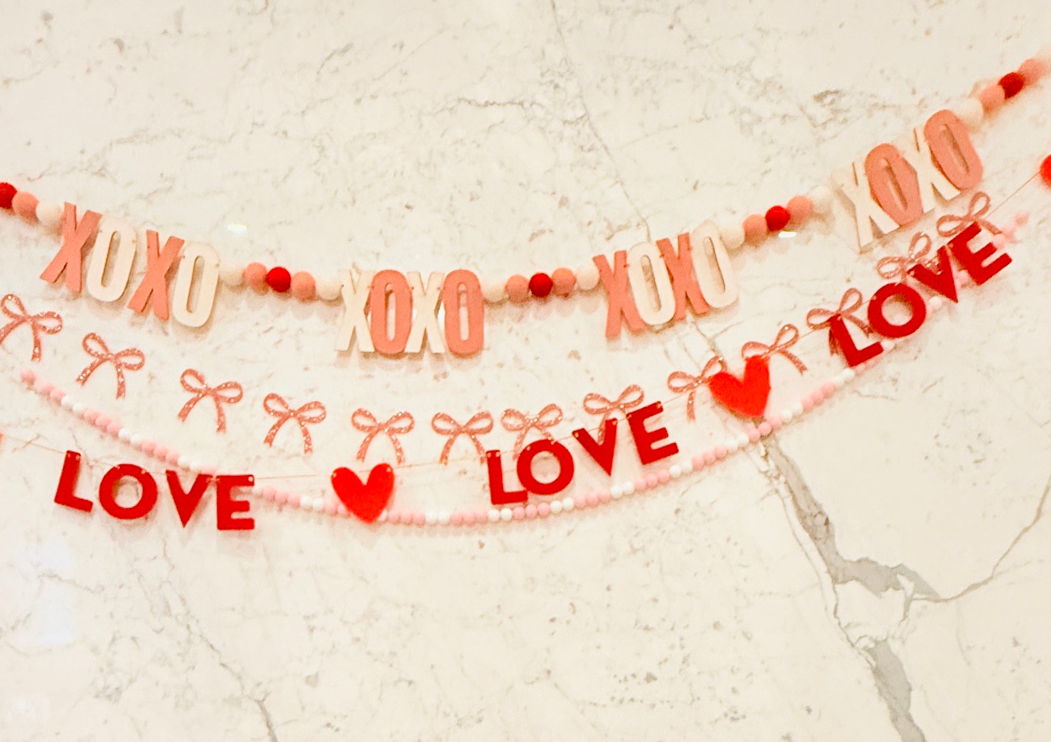 Glitter Bow Felt Garland