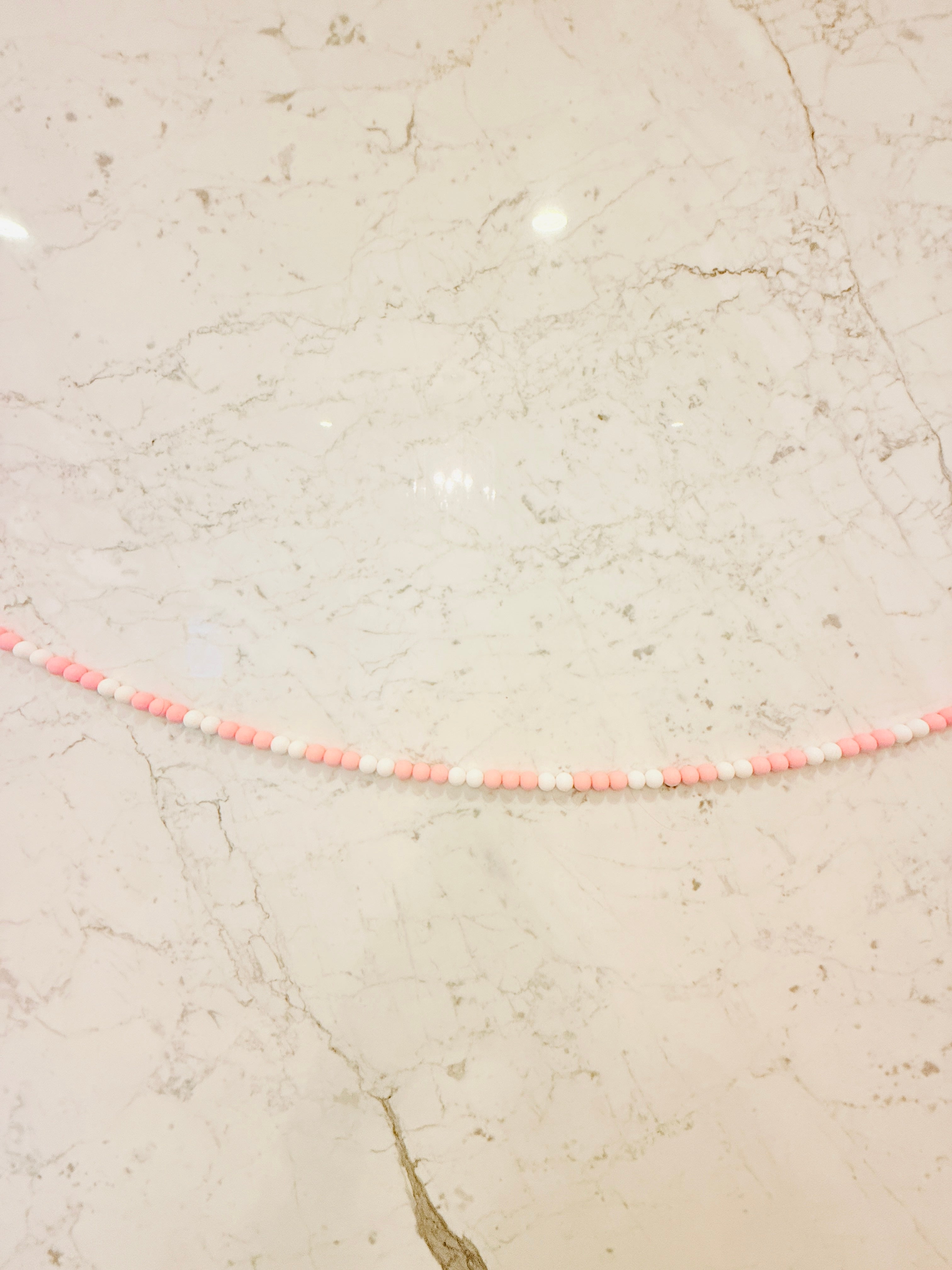 Pink and White Beaded Garland