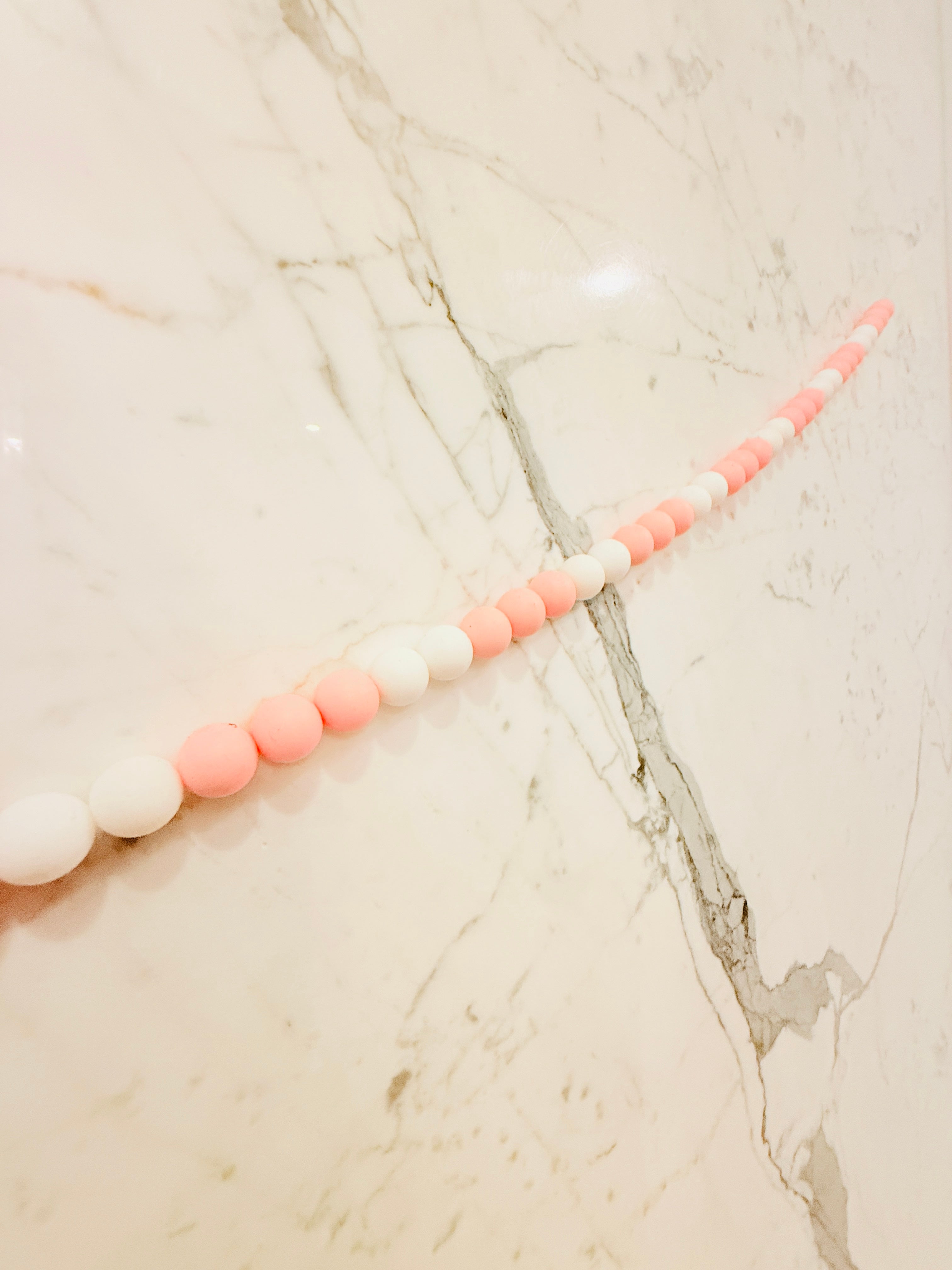 Pink and White Beaded Garland