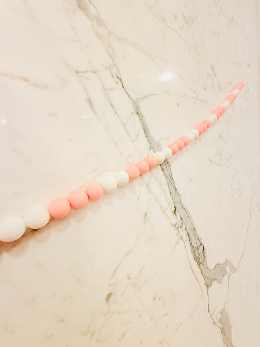 Pink and White Beaded Garland
