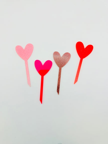 Pink Hearts Cupcake Toppers
