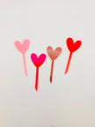 Pink Hearts Cupcake Toppers