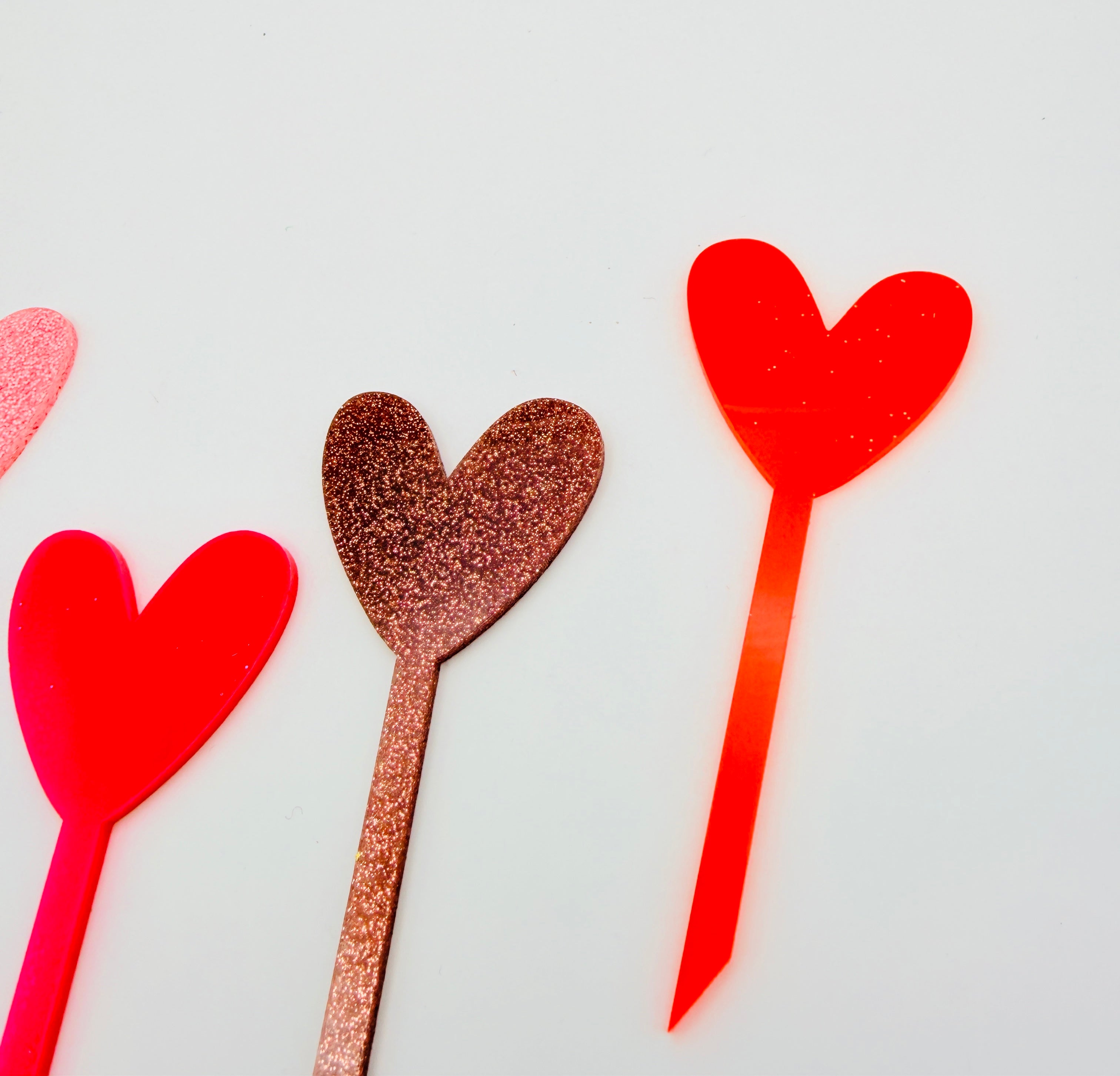 Pink Hearts Cupcake Toppers