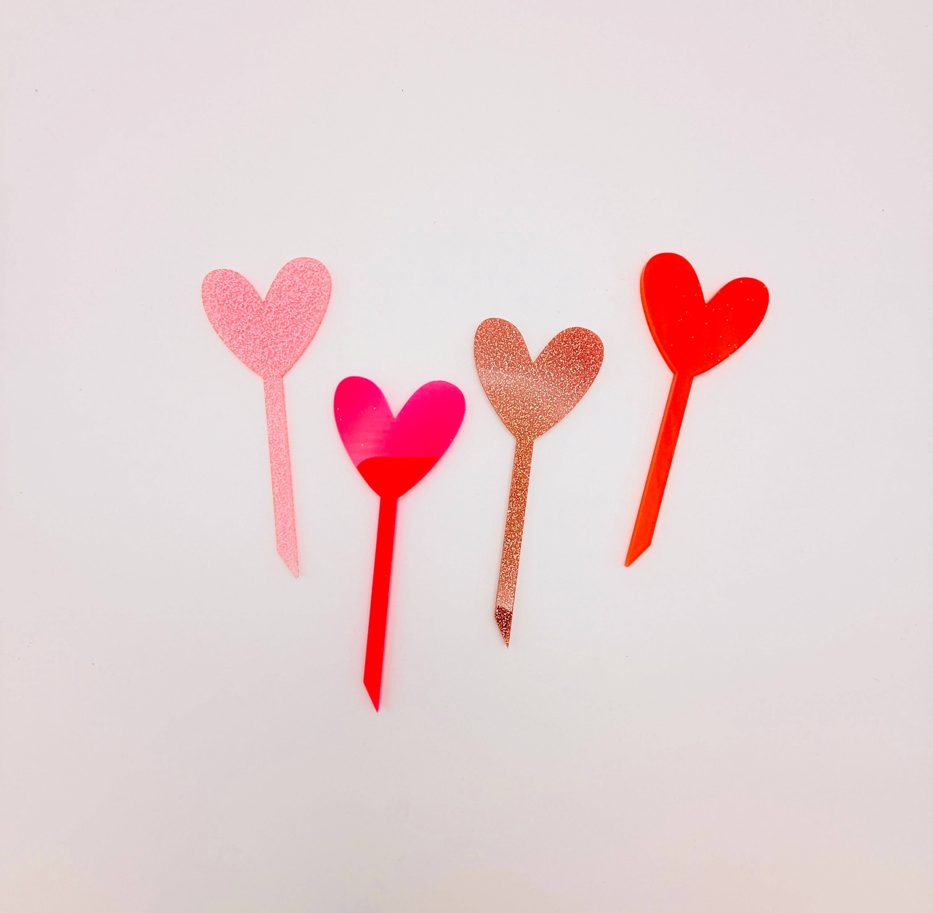 Pink Hearts Cupcake Toppers