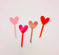 Pink Hearts Cupcake Toppers