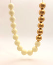 Big Beads Necklace - Gold and Cream