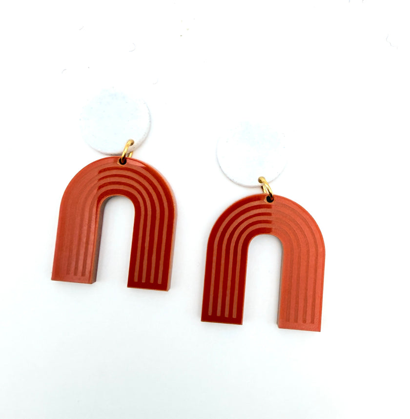 Rust Geometric Earring Collection