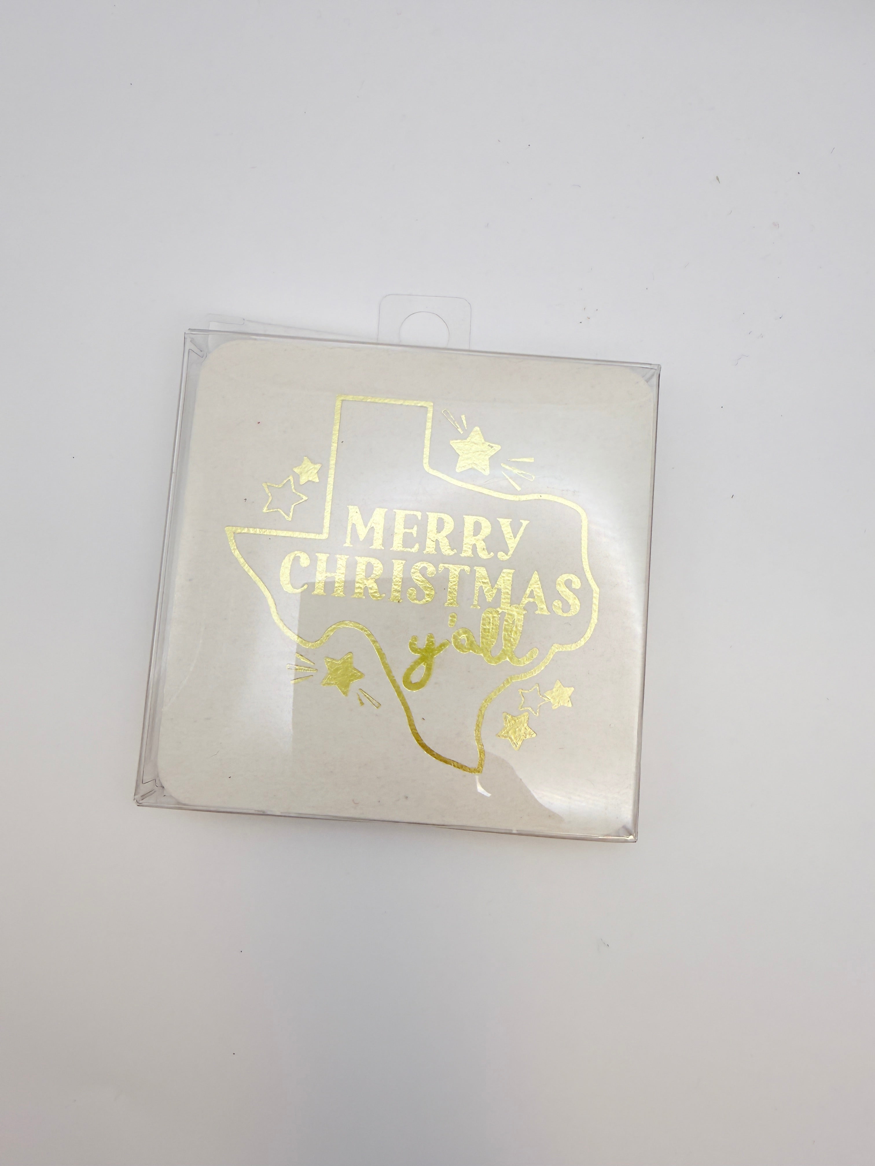 Merry Christmas Y'all Coasters Set of 10