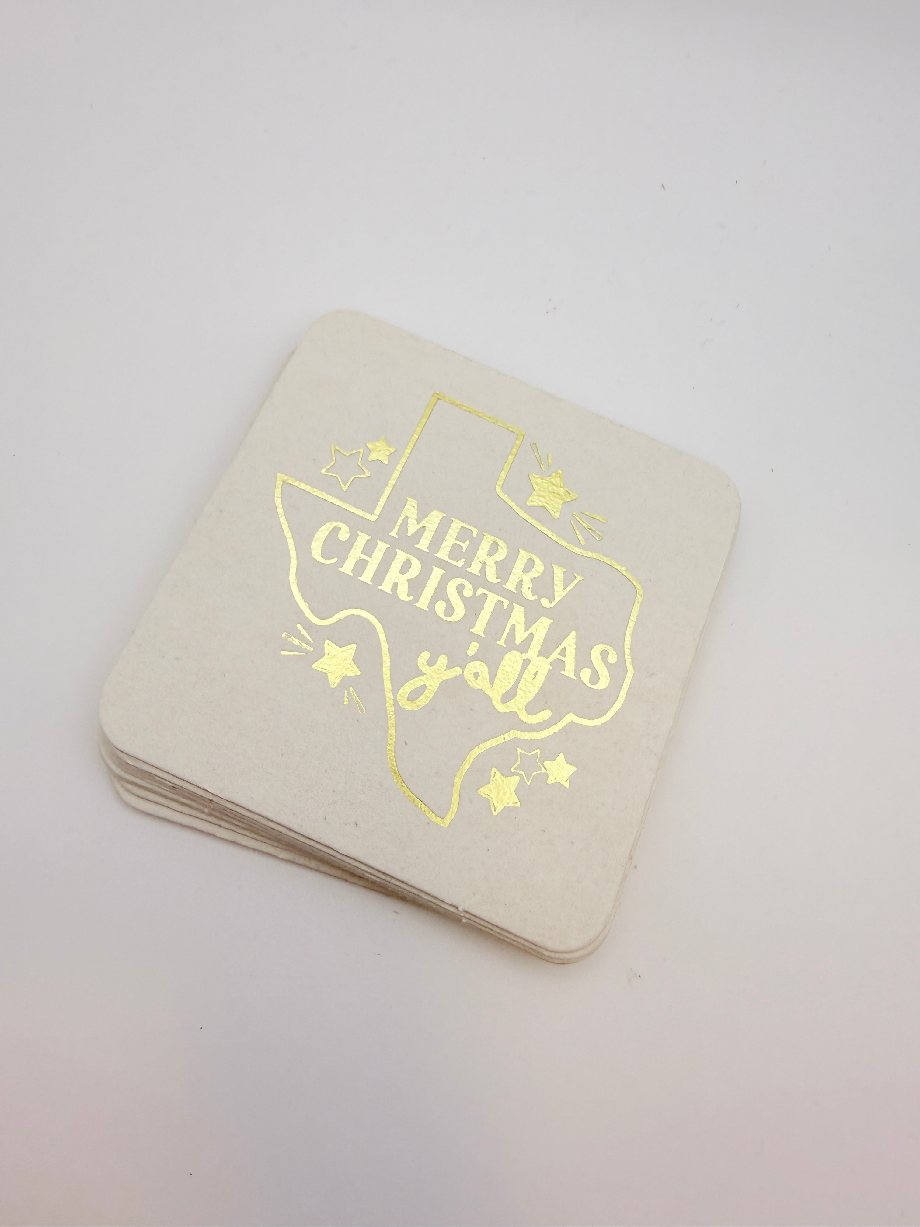 Merry Christmas Y'all Coasters Set of 10