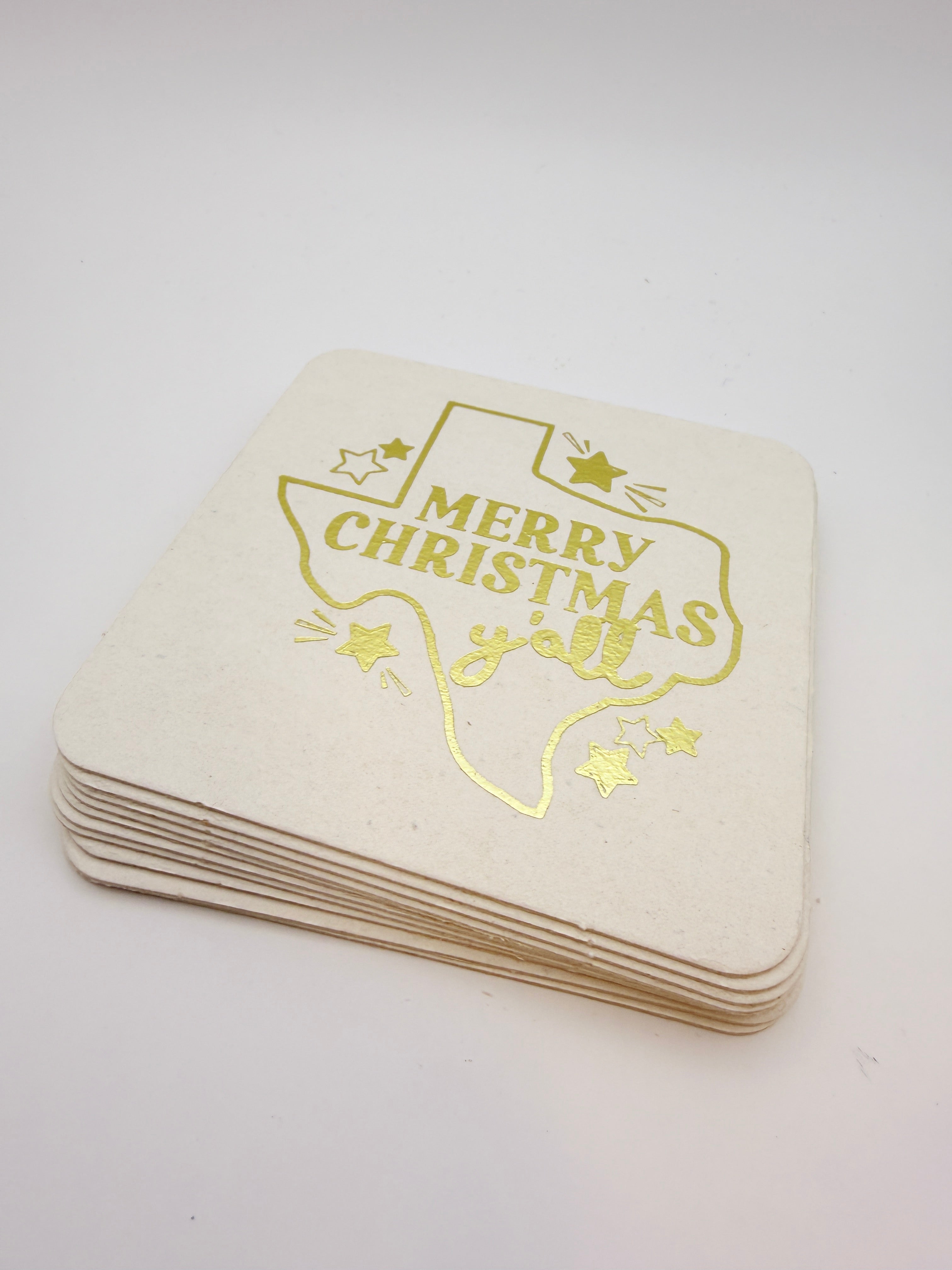 Merry Christmas Y'all Coasters Set of 10