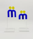 Blue & Gold Geometric Earrings
