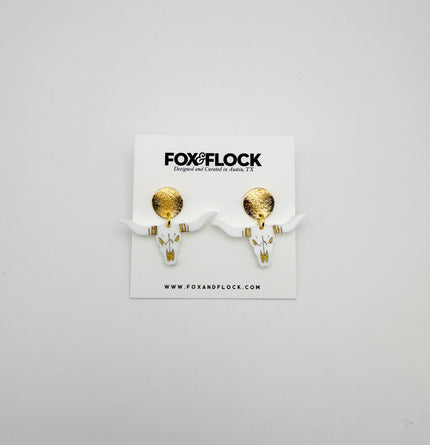 Longhorn Gold Stud Earrings