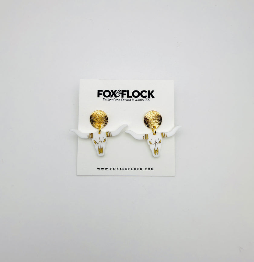 Longhorn Gold Stud Earrings