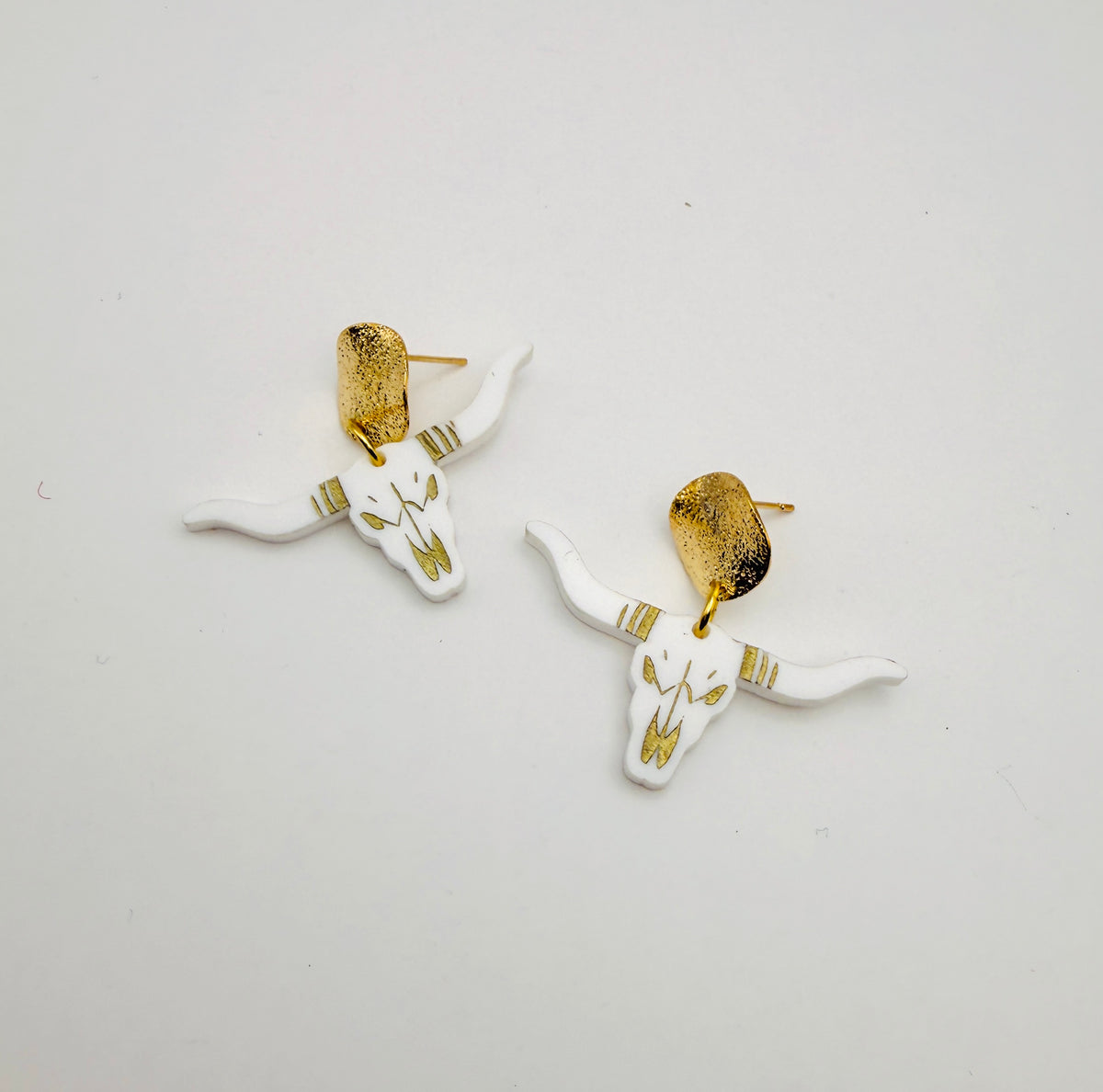 Longhorn Gold Stud Earrings