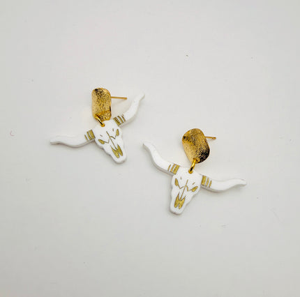 Longhorn Gold Stud Earrings