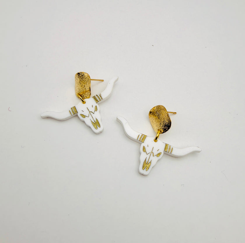 Longhorn Gold Stud Earrings