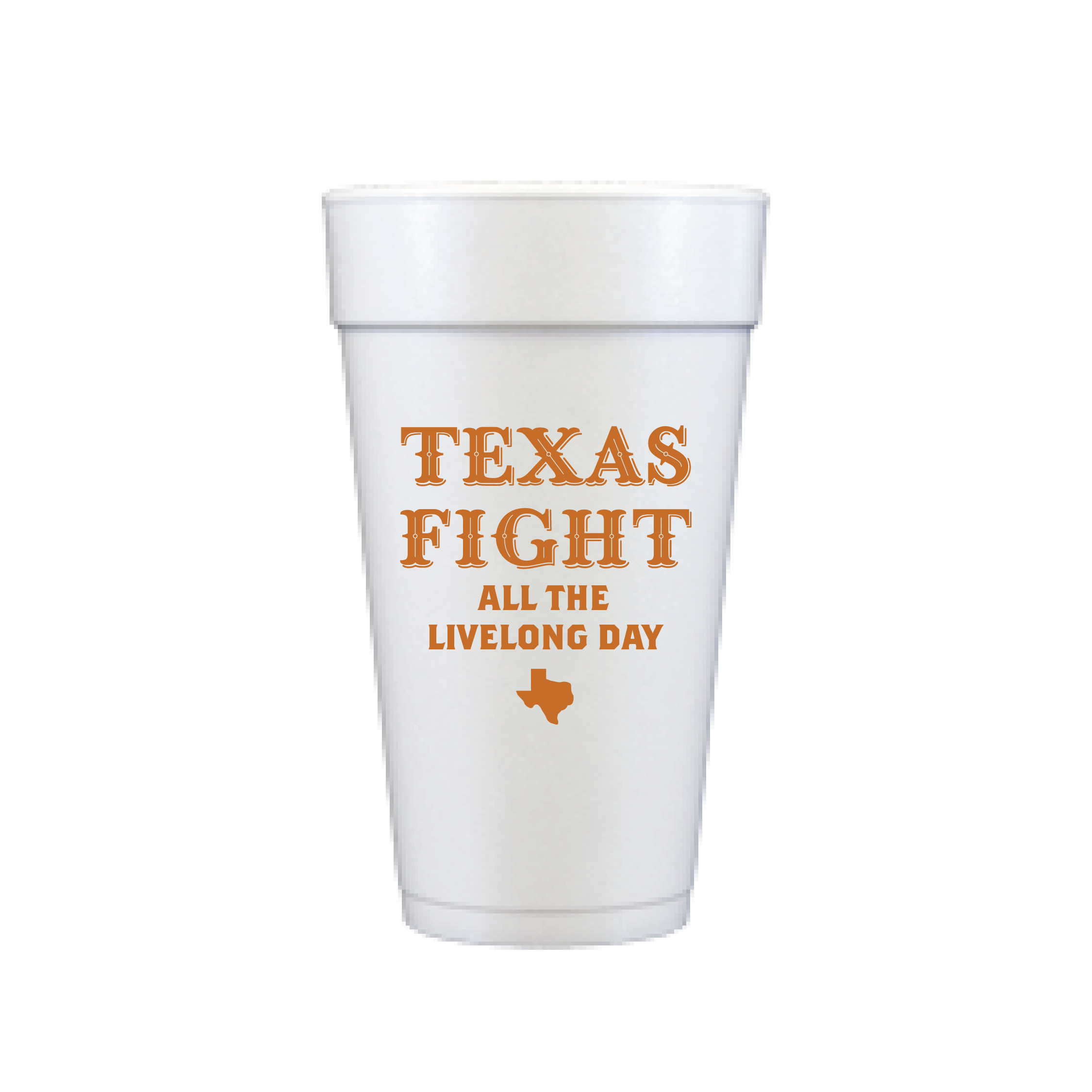 Longhorn Styrofoam Cups - Set of 12