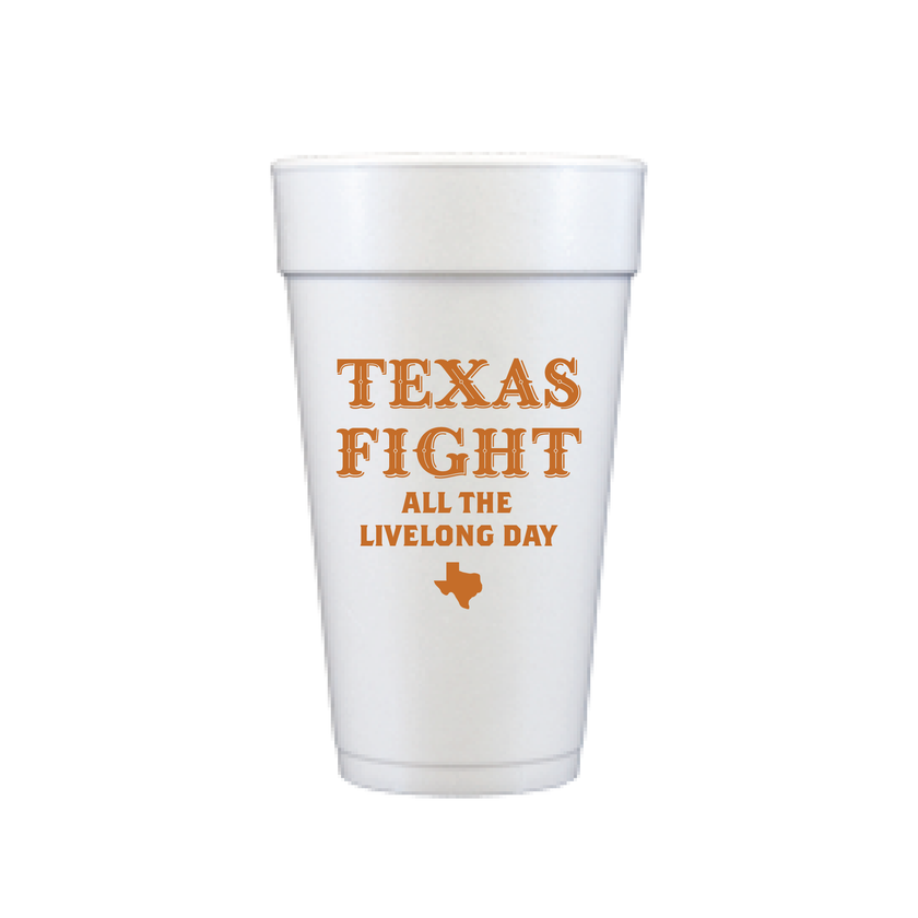 Longhorn Styrofoam Cups - Set of 12