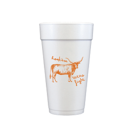 Texas Fight Styrofoam Cups - Set of 12