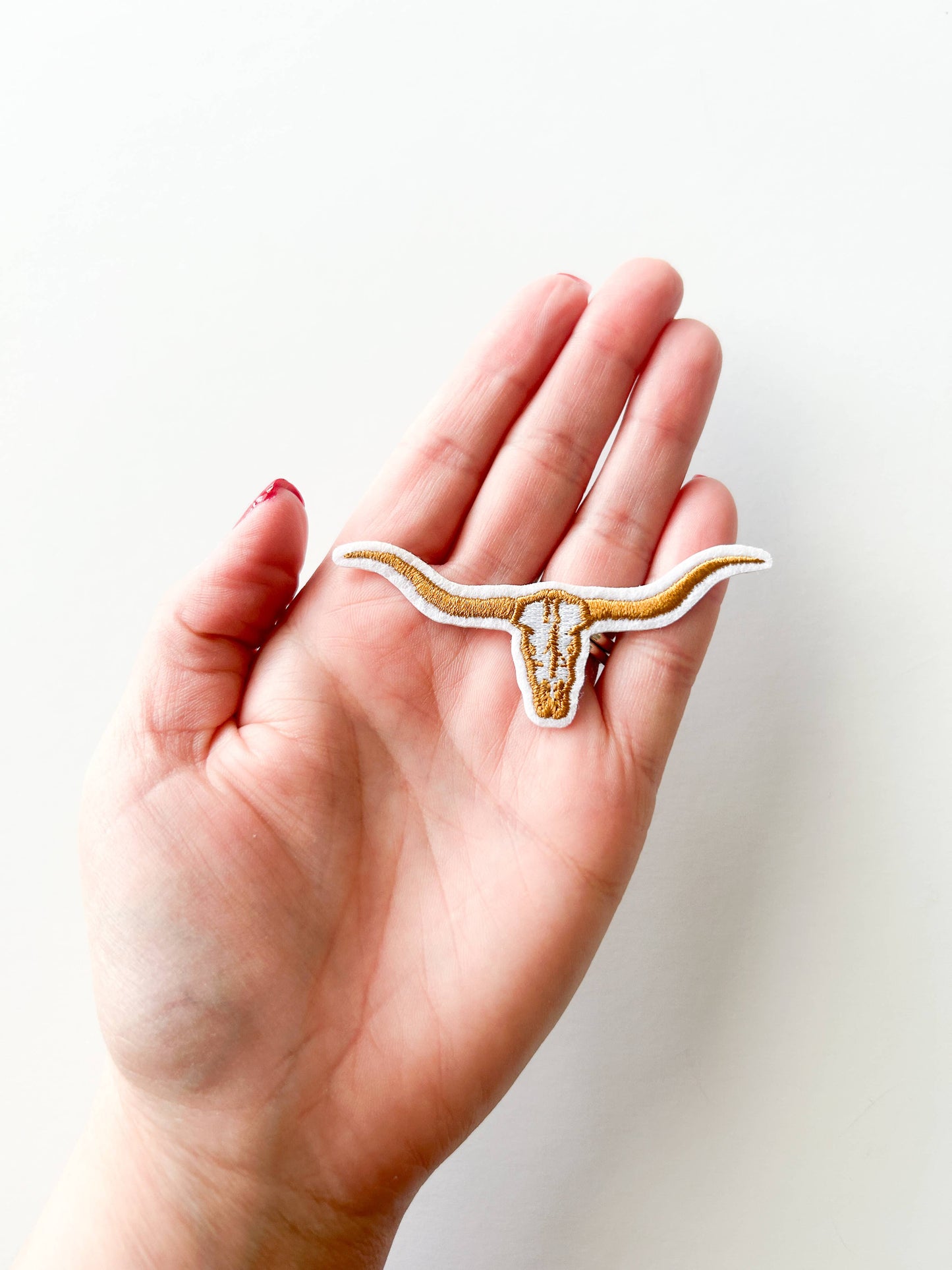 3 Inch Longhorn Embroidered Iron on Patch