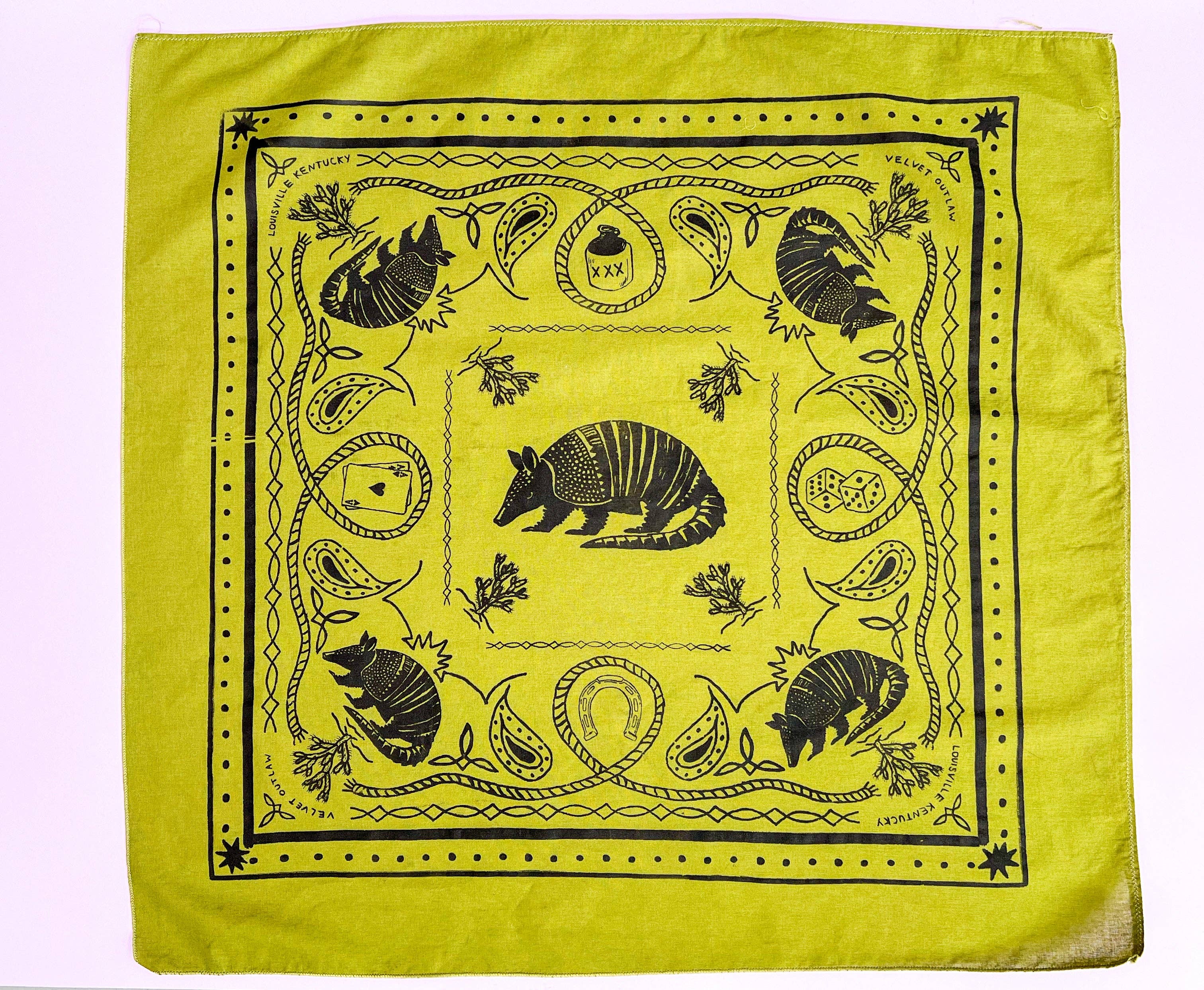 Armadillo Cotton Bandana - Multiple Colors