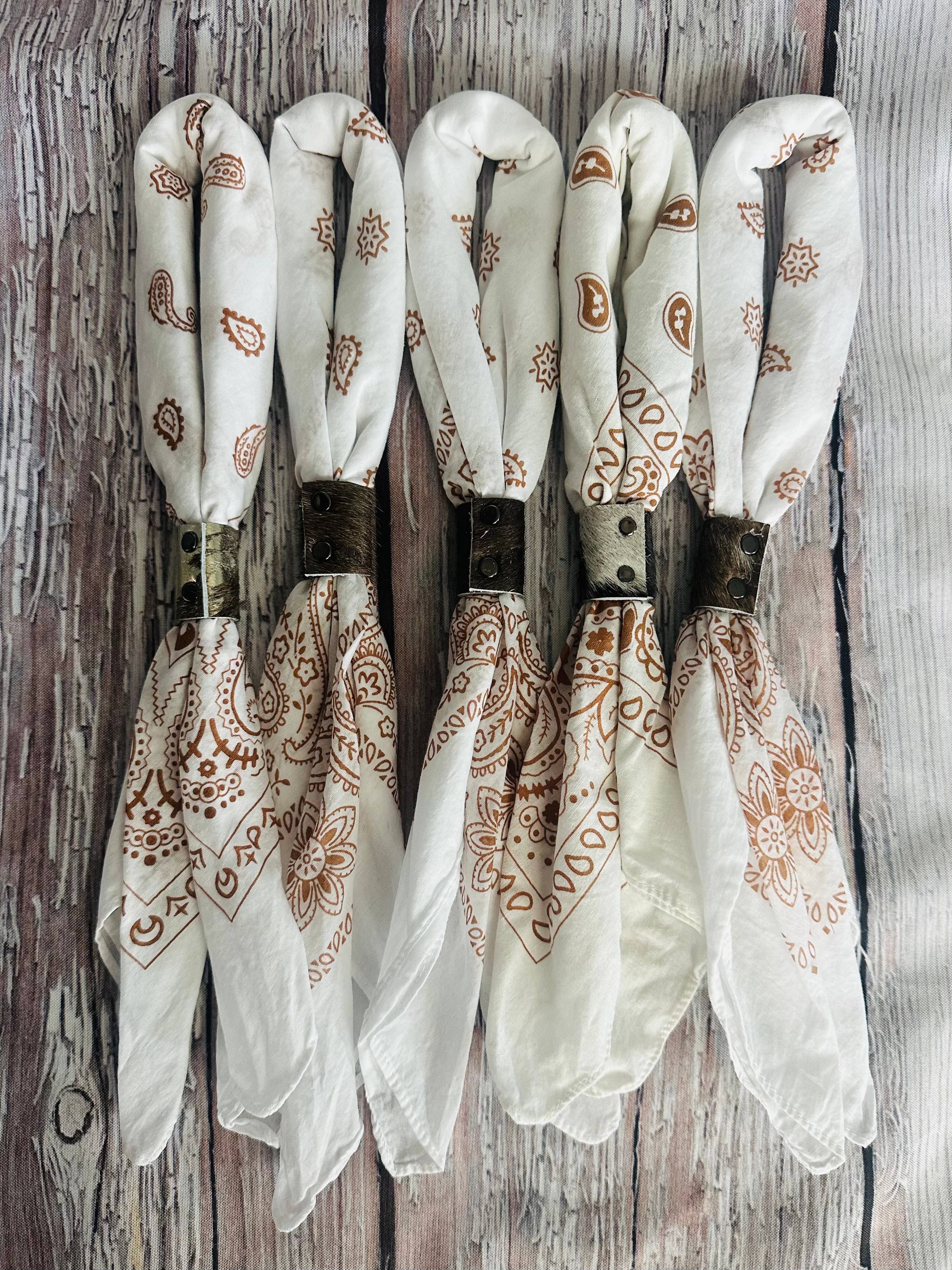 Vintage White Hand Dyed Bandanas
