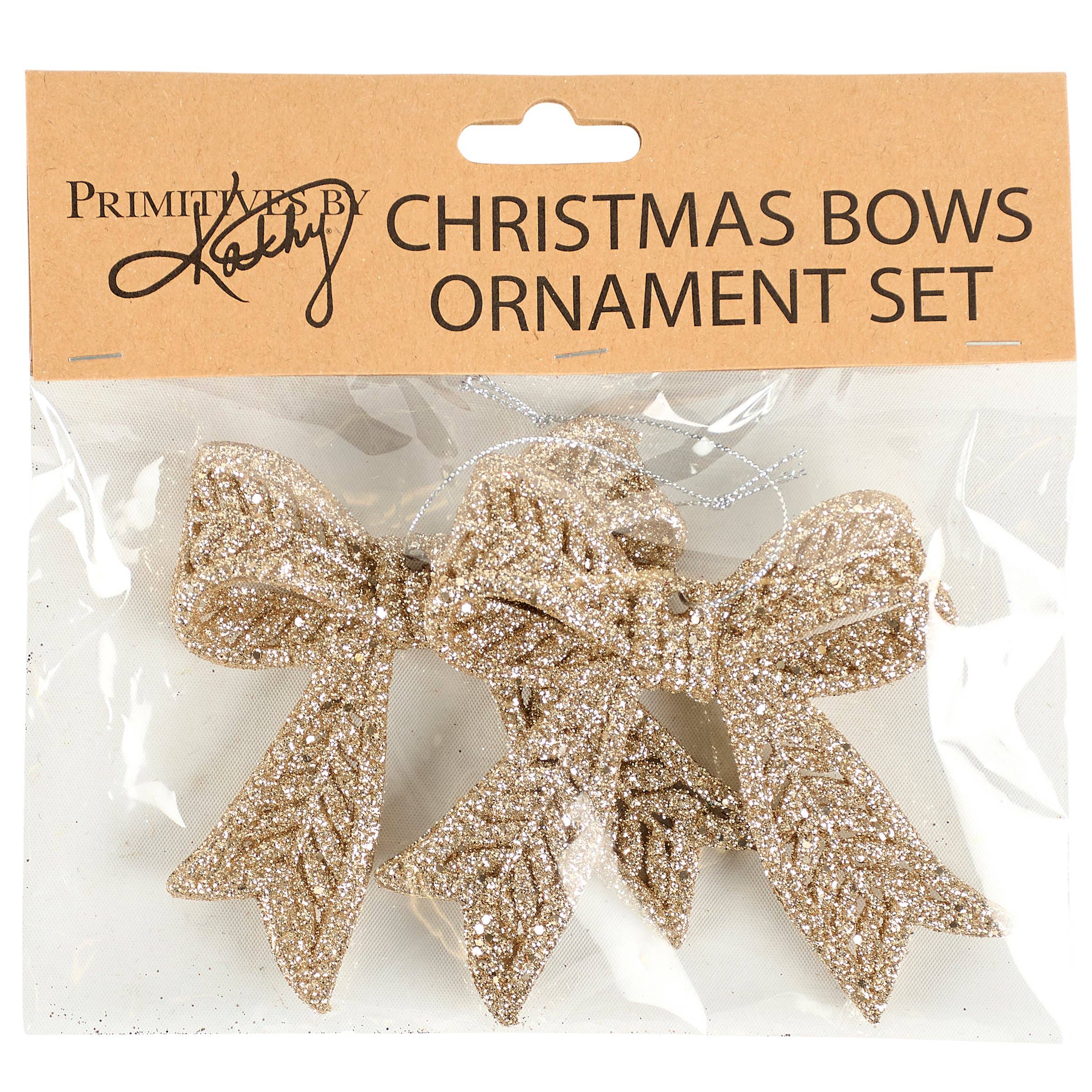 Champagne Bows Ornament Set