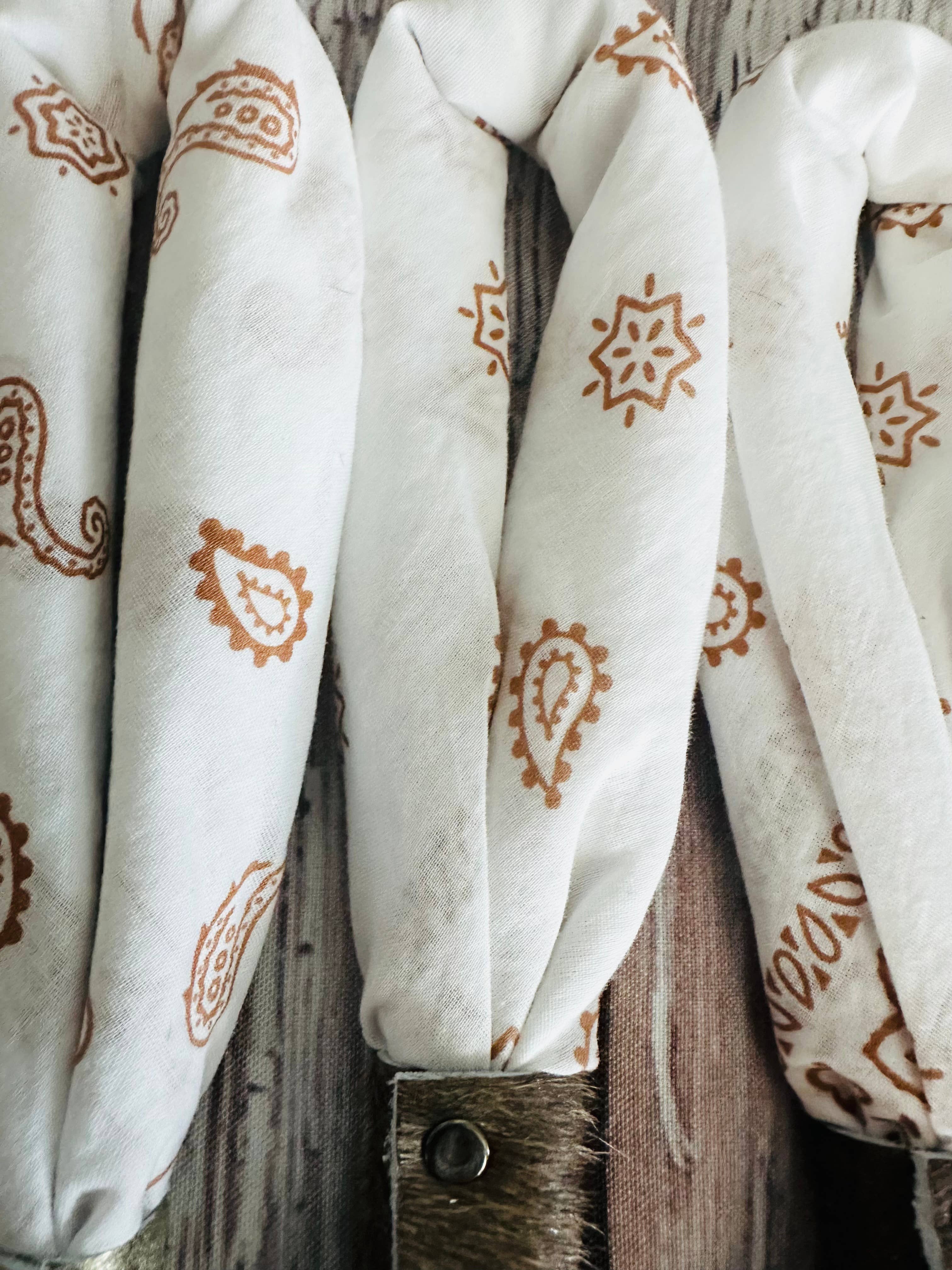 Vintage White Hand Dyed Bandanas