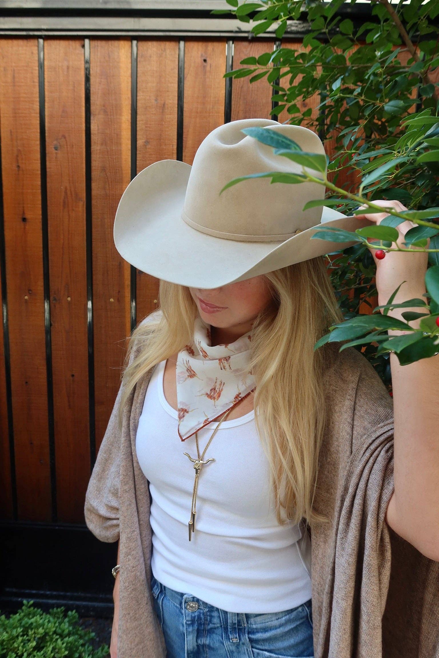 Longhorn Bolo Tie Necklace | 14k Gold Plated Western Longhorn Necklace
