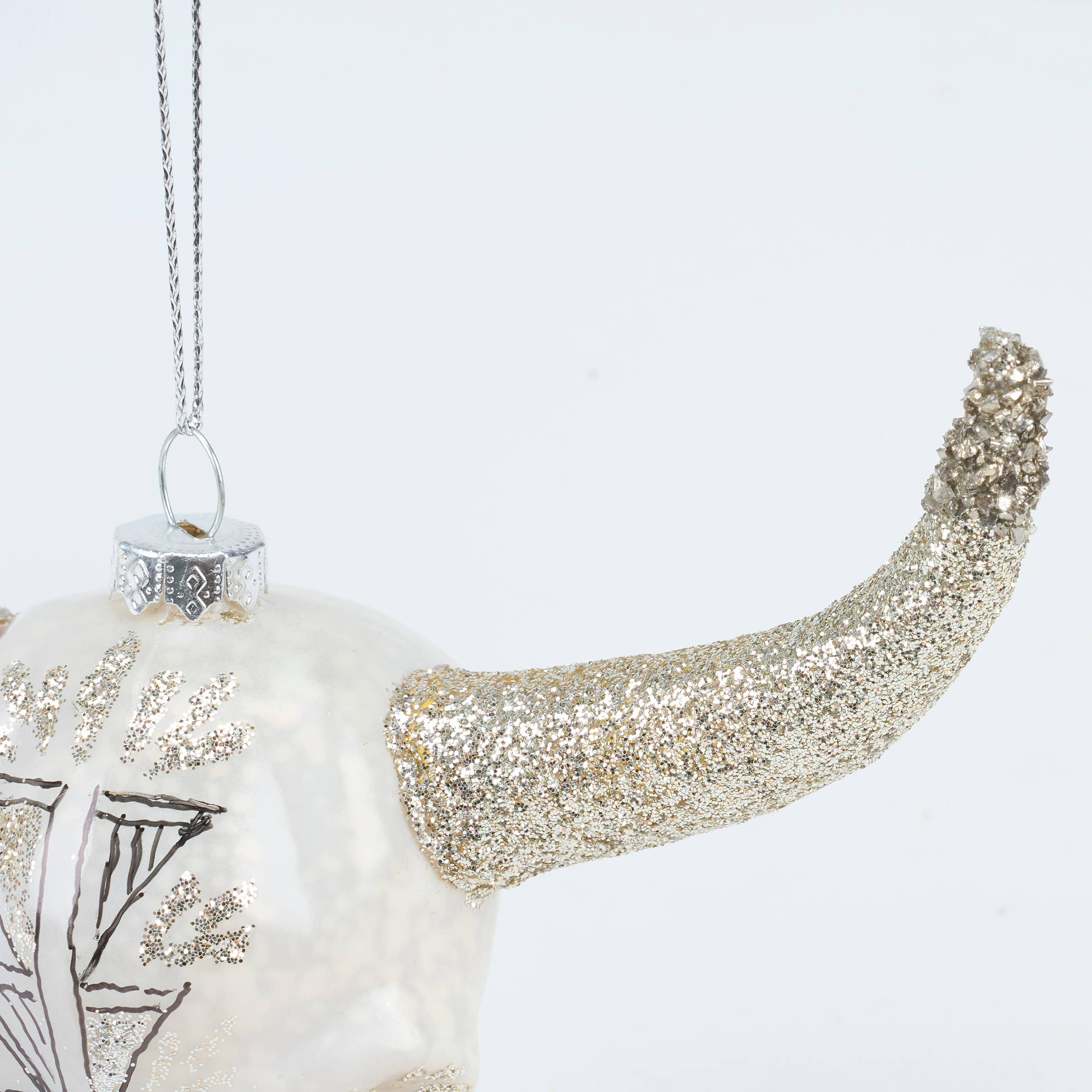 Bull Skull Glass Ornament
